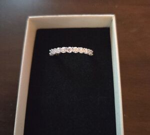 Elegant 1.0 Carat Moissanite Eternity Band In Sterling Silver